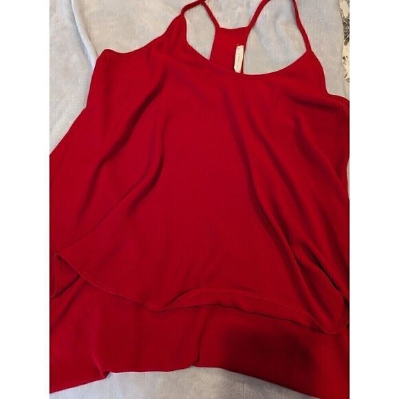 Lush Sheer Cherry Red Flowy Tank Size‎ Medium Women's Racerback feminine - Picture 4 of 5